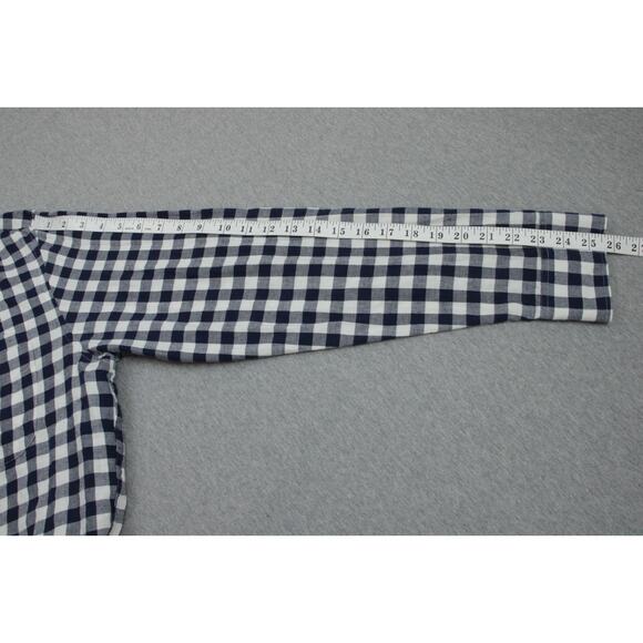 J Crew Shirt Mens Size Large Cotton Linen Gingham Slim Untucked Button-Down - Picture 6 of 7